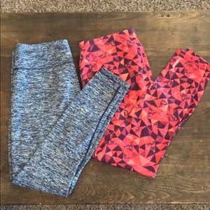 Two pair fleece lined leggings size Large